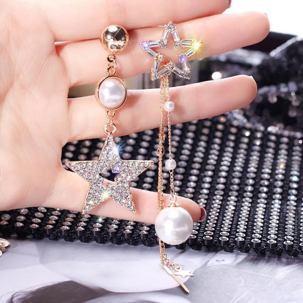 💎Luxury crystal star dangle earrings - Picture 4 of 5